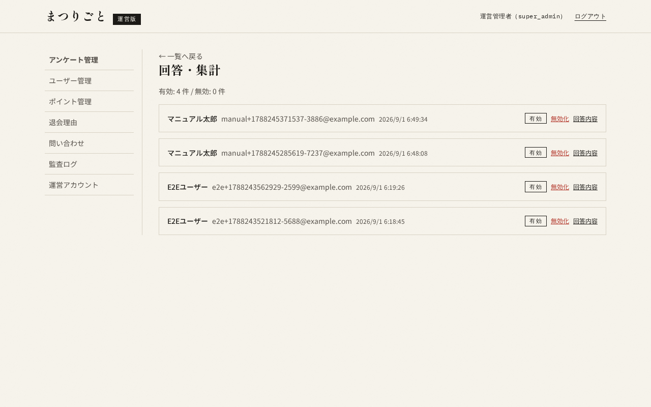 回答・集計